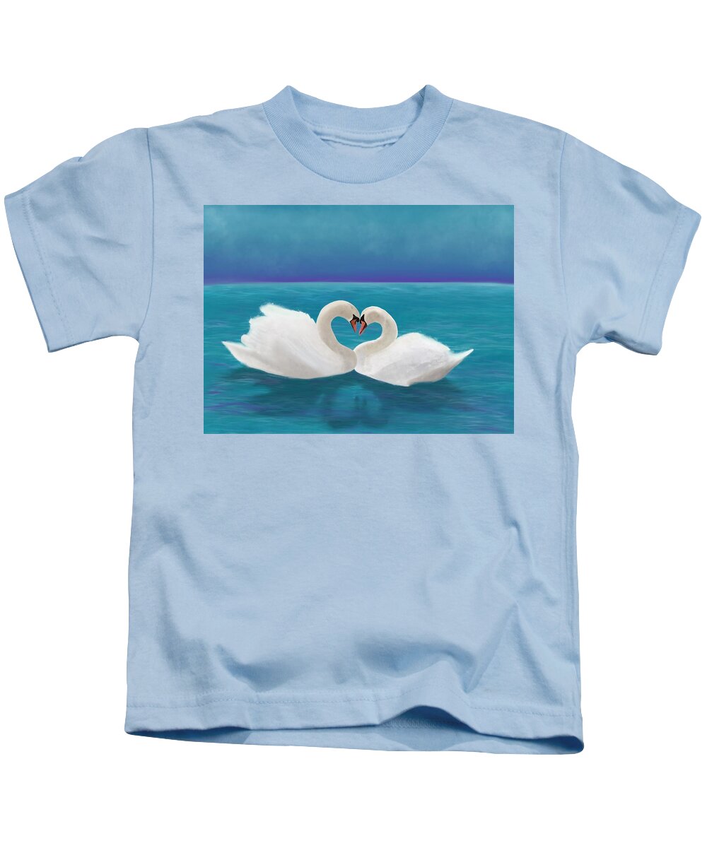 I Love Heart Swans Kids T-Shirt 